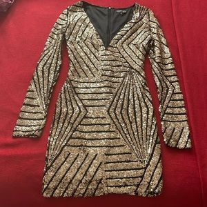 Fashion nova gold glitter dress